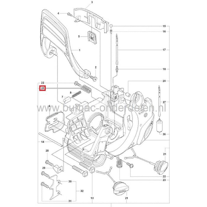 Husqvarna Trillingsdemper voor 230, 235, 235E, 236, 240, 240E, CS2234, CS2238 Kettingzaag HUSQVARNA - JONSERED - PARTNER - MCCULLOCH, Anti Vibratie Rubber, Vibratiedemper, Ophangrubber