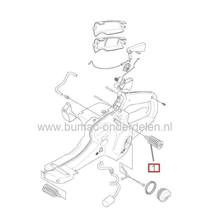 Vibratiedemper HUSQVARNA Kettingzagen 570, 570EPA, 570XP, 575XP, 575XPEPA, 576XP, 576XPEPA Trillingsdempers Husqvarna, Jonsered, Partner, McCulloch Kettingzaag, Motorzaag, ELECTROLUX Ophangrubbers, Motorrubbers, Antivibratiedempers