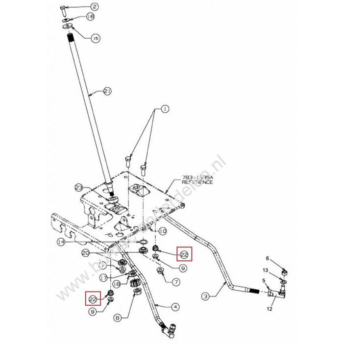 Bus voor Stuurstang MTD - Wolf - Cub Cadet - Bolens - Yardman - White, Zitmaaier - Tuintrekker - Frontmaaier, Mtd, HN5180 - 12-96 - 11,5-107 - 165-107 - 175-105 H - 175-107 - 91/155 - JE135H - 91-155, onderdeel