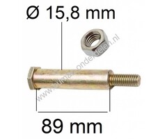 Bout met Moer voor MTD Poelie Maaidekaandrijving, Bevestigingsset Riemschijf V-snaar Maaidek, Mtd, Cub Cadet, Bolens, Wolf, Yardman, White, Etesia, Zitmaaiers, Frontmaaiers, Tuintrekkers, Bouten en Moeren voor Bevestigen Spanpoelie Aandrijfriem Maaidek