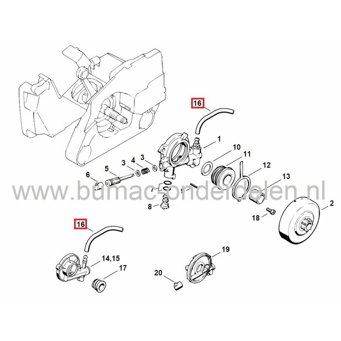 Olieslang voor Stihl 024, 026, MS240, MS260 Benzinekettingzaag, STIHL Olieleidingen voor Kettingzagen, Motorzagen, Olieslangen Stihl 024, 026, MS 240, MS 260 Kettingzaag, Motorzaag onderdeel
