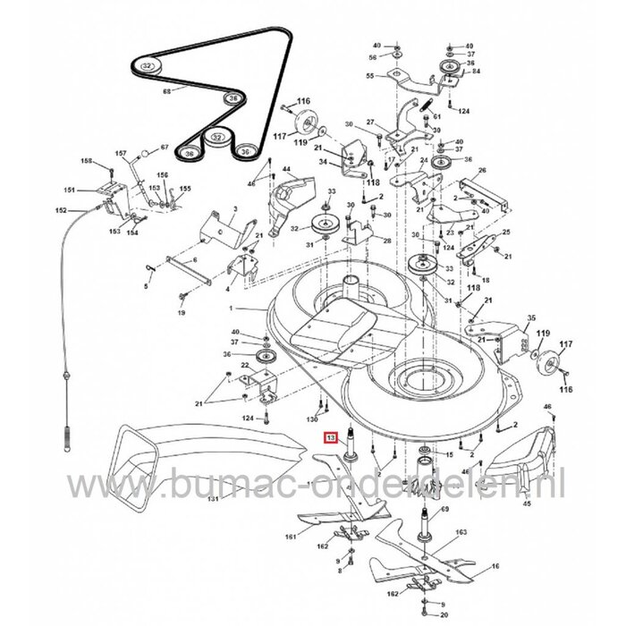 Mesas Links voor Husqvarna - Jonsered - Partner - Roper - Mcculloch - Alpina - Wizard Zitmaaiers