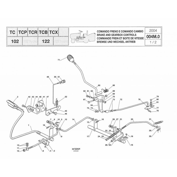 Veer voor Hendel Mes Insachakeling CastelGarden - Stiga Mountfield - Honda TC102 - TC122 TCP102 - TCP122 - TCR 102 - TCR122 - XX Serie - XT Serie - PT Serie - Estate - Senator