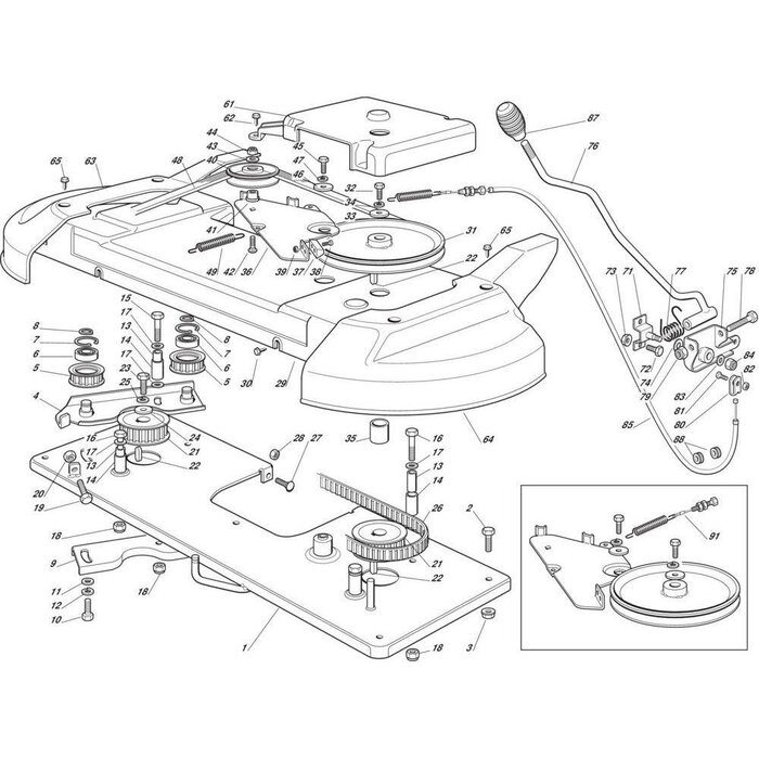 Veer voor Maaidek van CastelGarden - Mountfield - Stiga - en Honda Zitmaaier Estate Senator - TwinCut - XT - XX - PT - XHX Serie 98 - 102 Cm Maaibreedte