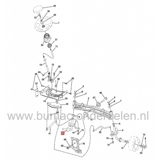 Wielas Links voor Husqvarna CT126, CTH126, TC130 Zitmaaiers, Electrolux Wielassen, Linker Fusee voor AYP, Jonsered, Craftsman, Lazer, Partner, McCulloch, Wizard, Yardpro Stuurdelen voor Zitmaaiers, Frontmaaiers, Tuintrekkers