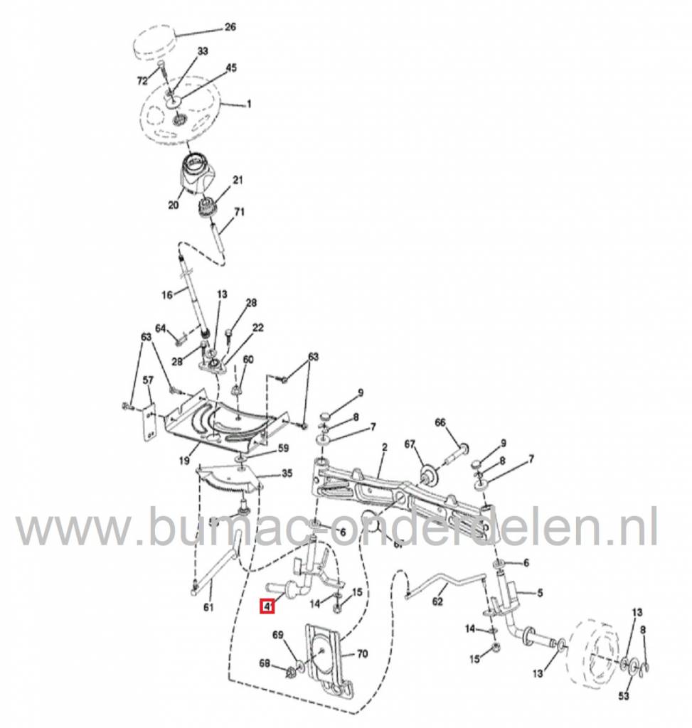 Wielas Links voor Husqvarna CT126, CTH126, TC130 Zitmaaiers, Electrolux Wielassen, Linker Fusee voor AYP, Jonsered, Craftsman, Lazer, Partner, McCulloch, Wizard, Yardpro Stuurdelen voor Zitmaaiers, Frontmaaiers, Tuintrekkers