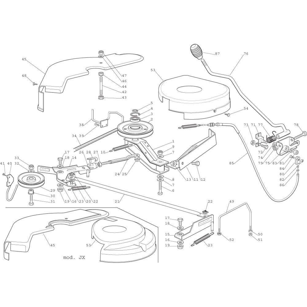 Hendel Mesinschakeling voor Stiga Estate Senator, Stiga Estate President, CastelGarden Junior, Castel Garden XG - PG - XJ - XD140 Series, met een 92 of 98 Cm Maaidek