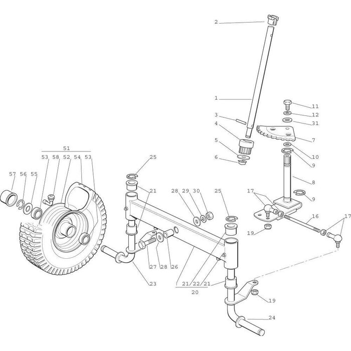 Tandwiel voor Stuuras bij Castel Garden - Stiga - Mountfield, Zitmaaiers met een Maaibreedte van 63, 72 of 92 Cm, Scooters, Skelters, Stuurtandwiel, Stuur Tandwiel