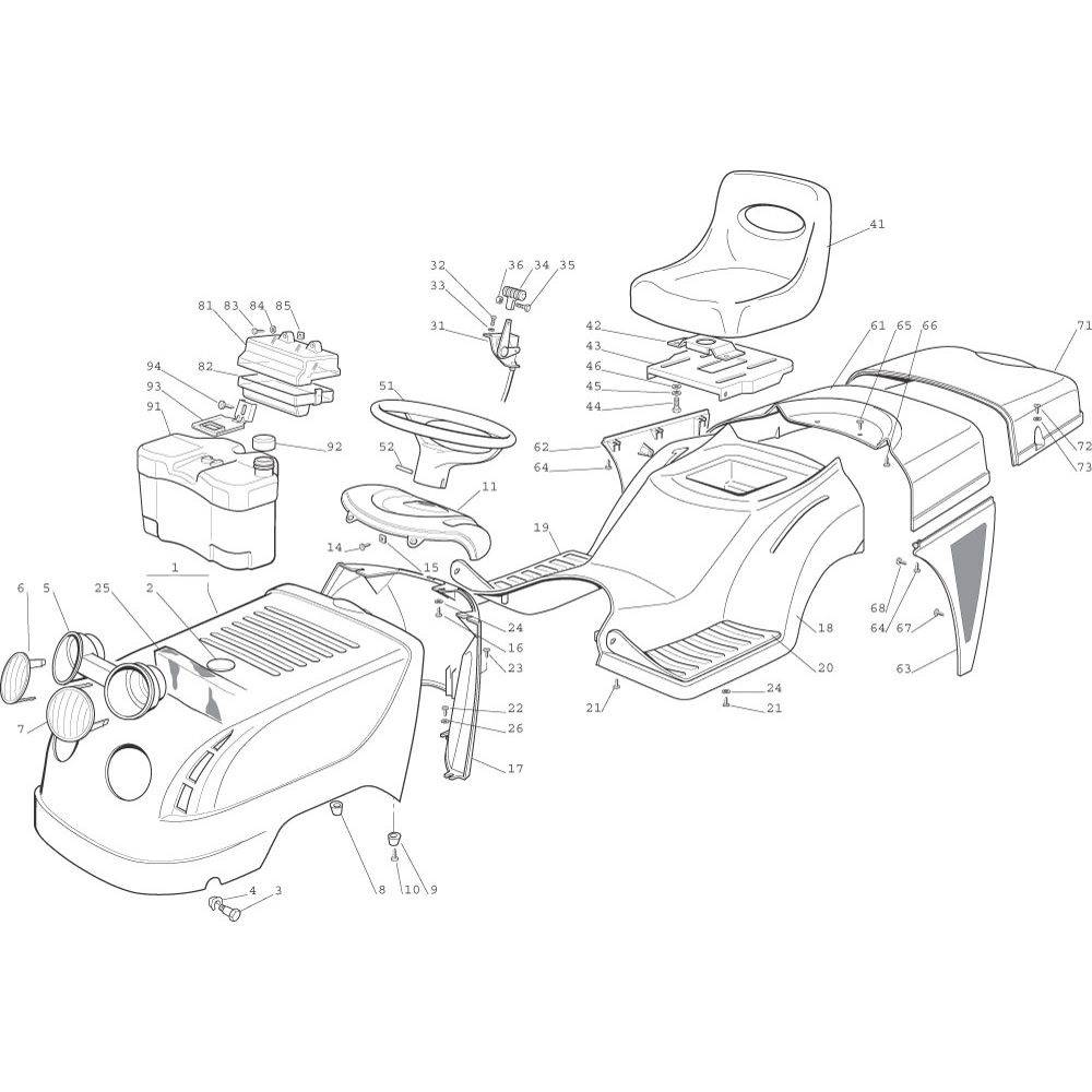 Gashendel voor Zitmaaiers van Castelgarden - Stiga - Mountfield - Alpina - Dolmar - Makita - Solo