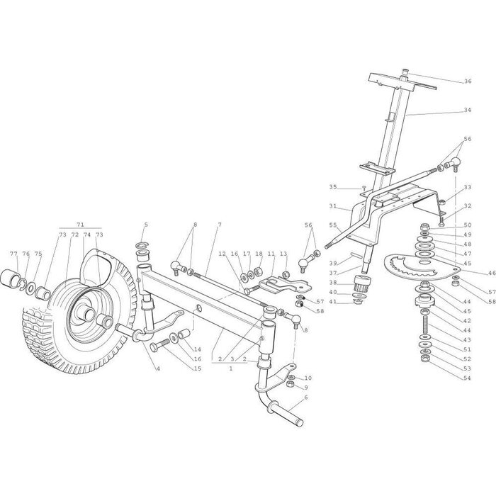 Alpina TC HF 22, Dolmar en Makita TM102, Solo 575H, Kniegewricht voor Zitmaaiers met een Maaibreedte van 92, 98, 102 en 108 Cm, Mulch, Zijuitworp, Tuintrekker, Castelgarden, Stuur Kogel
