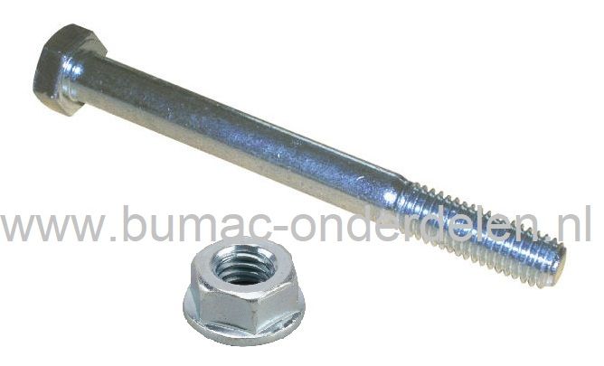 Bevestigingsset Maaidekwiel Castelgarden, Stiga, Mountfield, Alpina, Wielbout met Moer voor het Bevestigen van Steunwiel voor Maaikast GGP Zitmaaiers