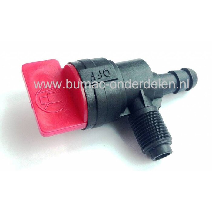 Benzinekraan voor Briggs and Stratton Motoren op Grasmaaiers, Zitmaaiers, Frontmaaiers, Aggregaat, Trilplaat, Houtklover, Waterpomp, Generator, B&S Brandstofkraan, Briggs & Stratton Brandstofdelen