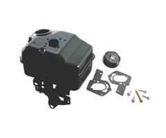 Benzinetank voor Briggs and Stratton Motoren met 3 - 5 PK en een Horizontale Krukas op Generator, Aggregaat, Trilplaat, Houtversnipperaar, Kooimaaier, Tuinfrees, Waterpomp, Brandstoftank, Brandstof Tank, Benzine Tank, B&S, B en S onderdeel