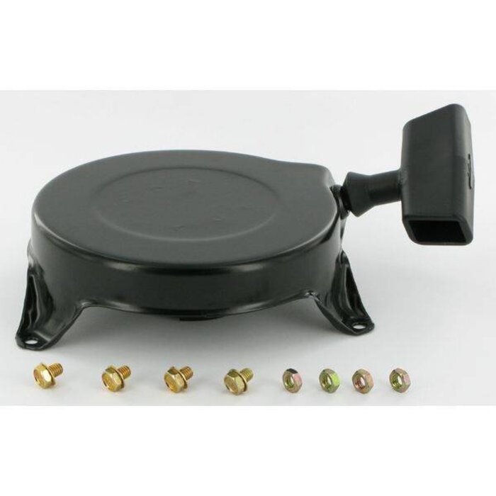 Handstarter voor Briggs and Stratton Motoren met een Horizontale Krukas en 3 - 4 - 5 PK op Trilplaat, Aggregaat, Houtversnipperaar, Kooimaaier, Tuinfrees, Waterpomp, Generator, B&S, B en S, Hand Starter, 690101