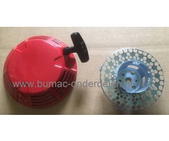 Handstarter voor Honda GXV160 Motor met 2 Startpallen op Grasmaaier - Bladblazer – Houtversnipperaar – Kloofmachine – Mechanische Troffel – Kart –Veegmachine – Trilplaat – Tuinfrees – Cart – Hakfrees – Kantensnijder – Kooimaaier - Zodensnijder GXV 160