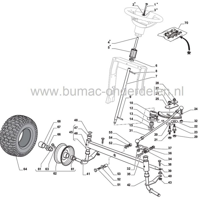Tandheugel voor CastelGarden PDC140 - XDC135HD - XDC140 - XDC140HD - XD140 - XDL170 - XDL190HD Twin Cut, Mountfield MP84 - T30M - 1430 - 1430H, Stiga SC84 - SC8414 - Estate Master HST - Estate Tornado II - HST108, Alpina BT84 - BT84B, GGP Tand Heugel voor