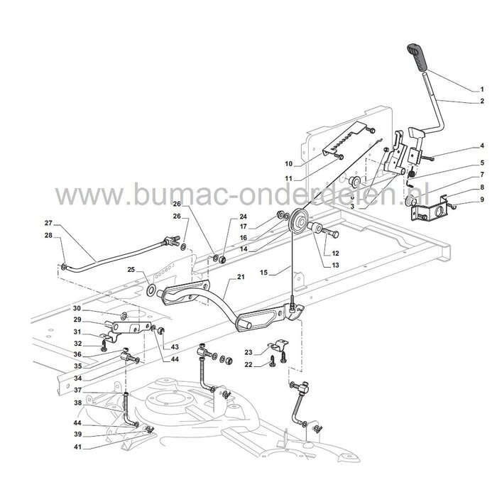 Maaidek Liftkabel voor Castelgarden PDC140 - XDC135HD - XD140 - XDC140 - XDC140HD - XDL170 - XDL190HD - L185BH, Stiga Estate Master HST - Estate Tornado - SC84 - SC8414, Mountfield T30M - 1430 - 1430H Zitmaaiers, Lift Kabel Maaidek, Castel Garden