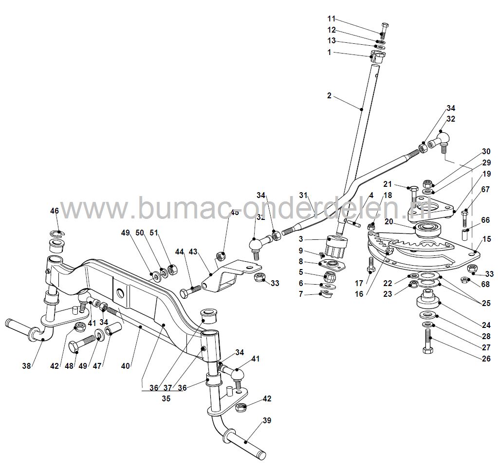 Wielas - Fusee Links voor Castelgarden, Stiga, Mountfield, Alpina Zitmaaiers, Tuintrekkers 2040H, 22/122H, 2248H, Estate 7102HWS, Estate Royal K, GT40H, PTX160HD, PTX200HD, TCX102, TN185H, TN220HE, TNS102 Hydro, Tornado 7108HWS, TS108SD, TX108, TX118, TY1