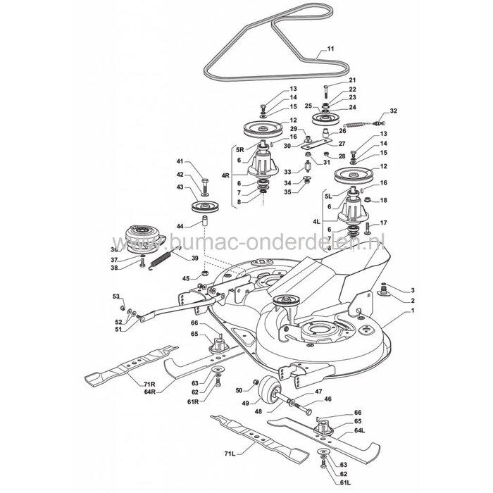 Mesas met Huis Compleet voor Castelgarden - Stiga - Mountfield Zitmaaiers met een Maaibreedte van 84 Cm, Mulch, Zijuitworp, Opvang, MP84 - PDC140 - XDC135HD - XDC140 - XDC140HD, Castel Garden, Rechter Mesas Houder