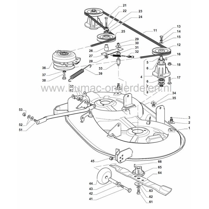 Koppelingskabel voor het Inschakelen van de Maaimessen bij Castelgarden NJ92 - XD98 - XD140 - XDL170 - XDL190HD, Stiga Estate Tornado - Estate Tornado II - SD98 - HST108, Zitmaaiers met een Maaibreedte van 98 en 108 Cm, Mulch, Zijuitworp, Kabel Mesinschak