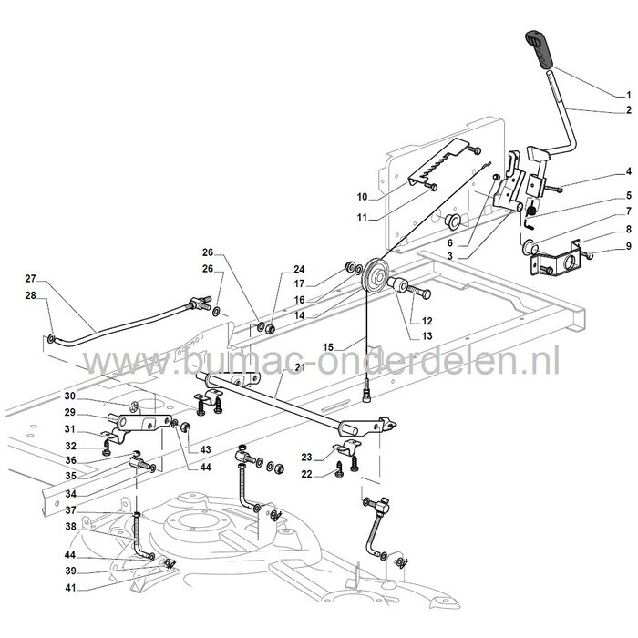 Pouly voor Kabel Maaihoogte Instelling bij Castelgarden Series XD98 en XD140, Stiga Estate Tornado - SD98, Zitmaaiers met een Maaibreedte van 98 Cm, Mulch, Zijuitworp, Castel Garden, Poelie, Poulie, Poely