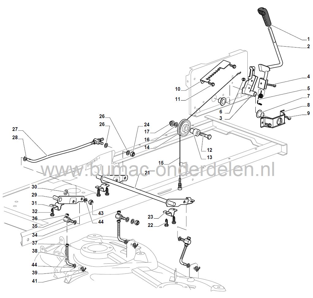 Pouly voor Kabel Maaihoogte Instelling bij Castelgarden Series XD98 en XD140, Stiga Estate Tornado - SD98, Zitmaaiers met een Maaibreedte van 98 Cm, Mulch, Zijuitworp, Castel Garden, Poelie, Poulie, Poely