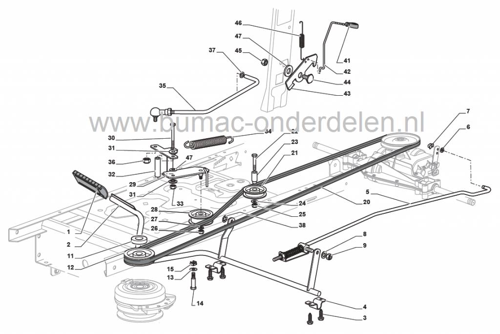Castelgarden SD98 - XD140 - XDL170 - XDL190HD - L185BH - SD108, Stiga Estate Tornado, V snaar voor de Rijaandrijving van Zitmaaiers met een Versnellingsbak, Handgeschakeld en een Maaibreedte van 98 en 108 Cm, Mulch, Zijuitworp, Castel Garden