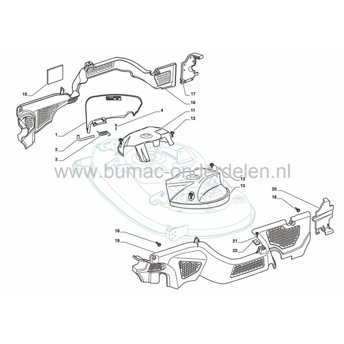 Castelgarden SD98 - SDS98 - XD140 - XDL170 - XDL190HD - L185BH, Stiga Estate Tornado, Zijuitworp Deflector voor Zitmaaiers met een Maaibreedte van 98 Cm, Mulch en Zijuitworp, Castel Garden, Mountfield