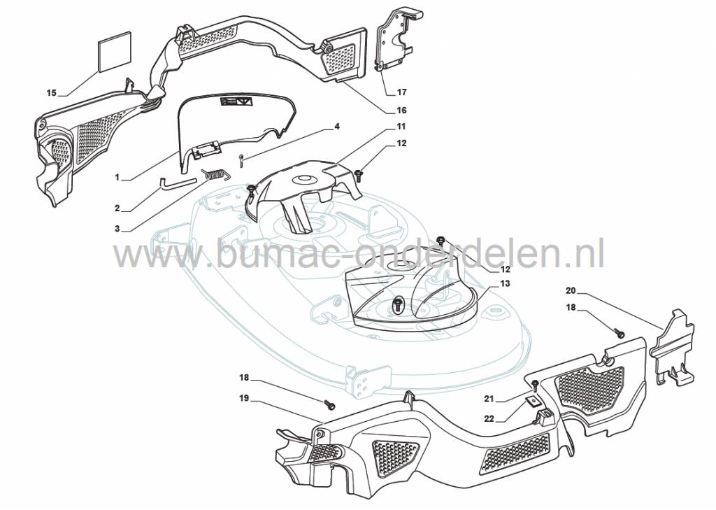 Castelgarden SD98 - SDS98 - XD140 - XDL170 - XDL190HD - L185BH, Stiga Estate Tornado, Zijuitworp Deflector voor Zitmaaiers met een Maaibreedte van 98 Cm, Mulch en Zijuitworp, Castel Garden, Mountfield
