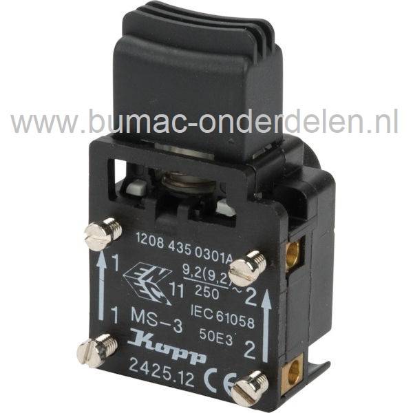 Schakelaar voor Stihl Electrische Kettingzaag  MSE200, MSE200C, MSE200BQ, MSE200CBQ, MSE200C-BQ Schakelaar om de Motor in werking te zetten, Drukschakelaar, Combischakelaar Stihl Motorzaag onderdeel