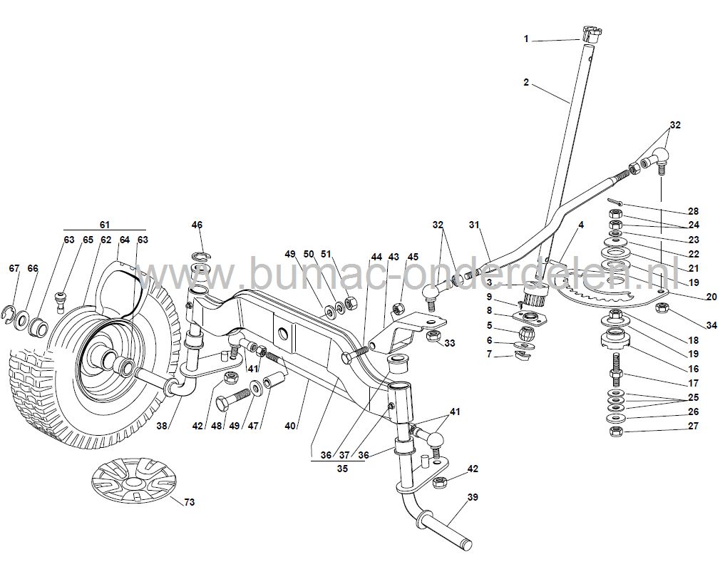 Stuurhevel voor Castelgarden XT140 en Stiga Estate, Zitmaaiers met een Maaibreedte van 102 Cm, Opvang en Mulch, Stuur Hevel voor de Stuurinrichting van Castel Garden, Tuintrekkers, Mountfield