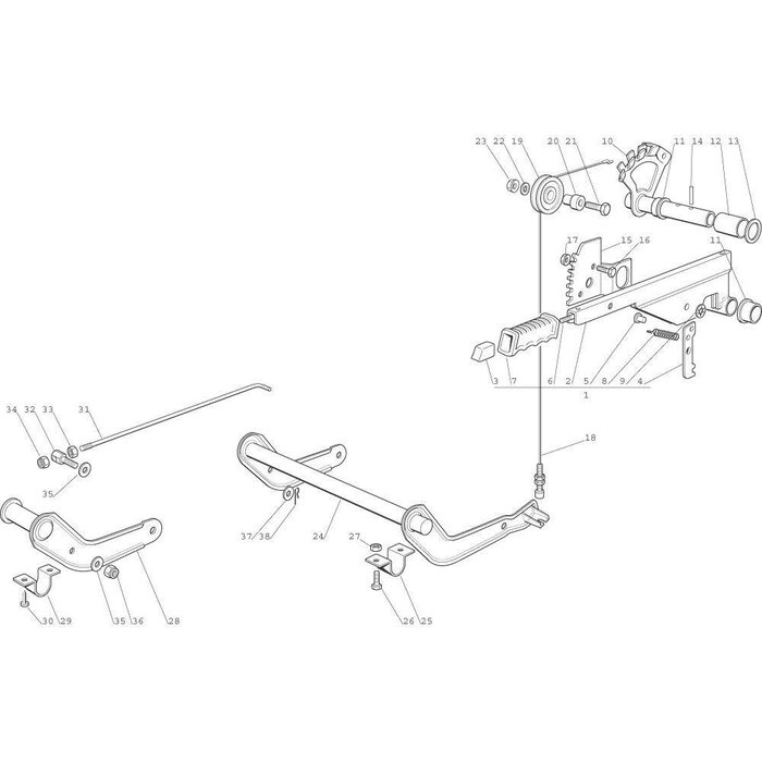 Handvat voor Hendel Maaihoogte Instelling bij Castelgarden Type 92 - 92 Hydro - XT140, Stiga Estate, Zitmaaiers met een Maaibreedte van 92 en 102 Cm, Mulch en Opvang, Castel Garden, Mountfield, 253945041, 1253945041, 25394504/1, 125394504/1