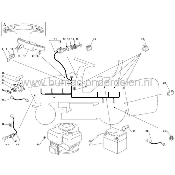 Licht Schakelaar voor Castelgarden XT140 - Stiga Estate, Zitmaaiers met een Maaibreedte van 102 Cm, Mulch en Opvang, Knop voor het Inschakelen van de Verlichting, Castel Garden, Mountfield