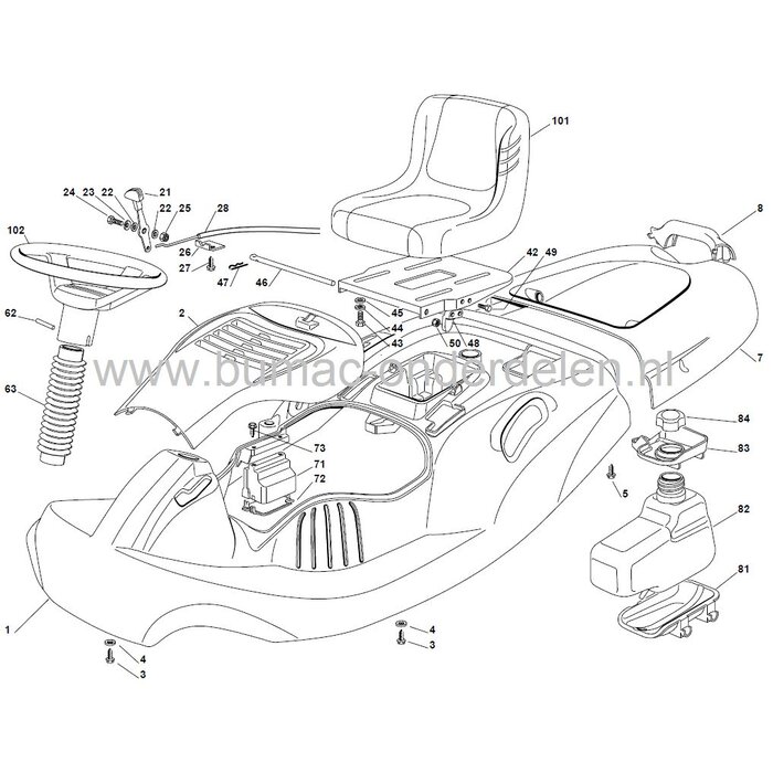 Gaskabel voor Castelgarden XE70 - XE75VD - XE80VD - EL63 - EL63M, Stiga Ride On - Combi 3072H, Zitmaaiers met een Maaibreedte van 63 Cm met Briggs and Stratton Motor, Opvang en Mulch, Castel Garden, Mountfield