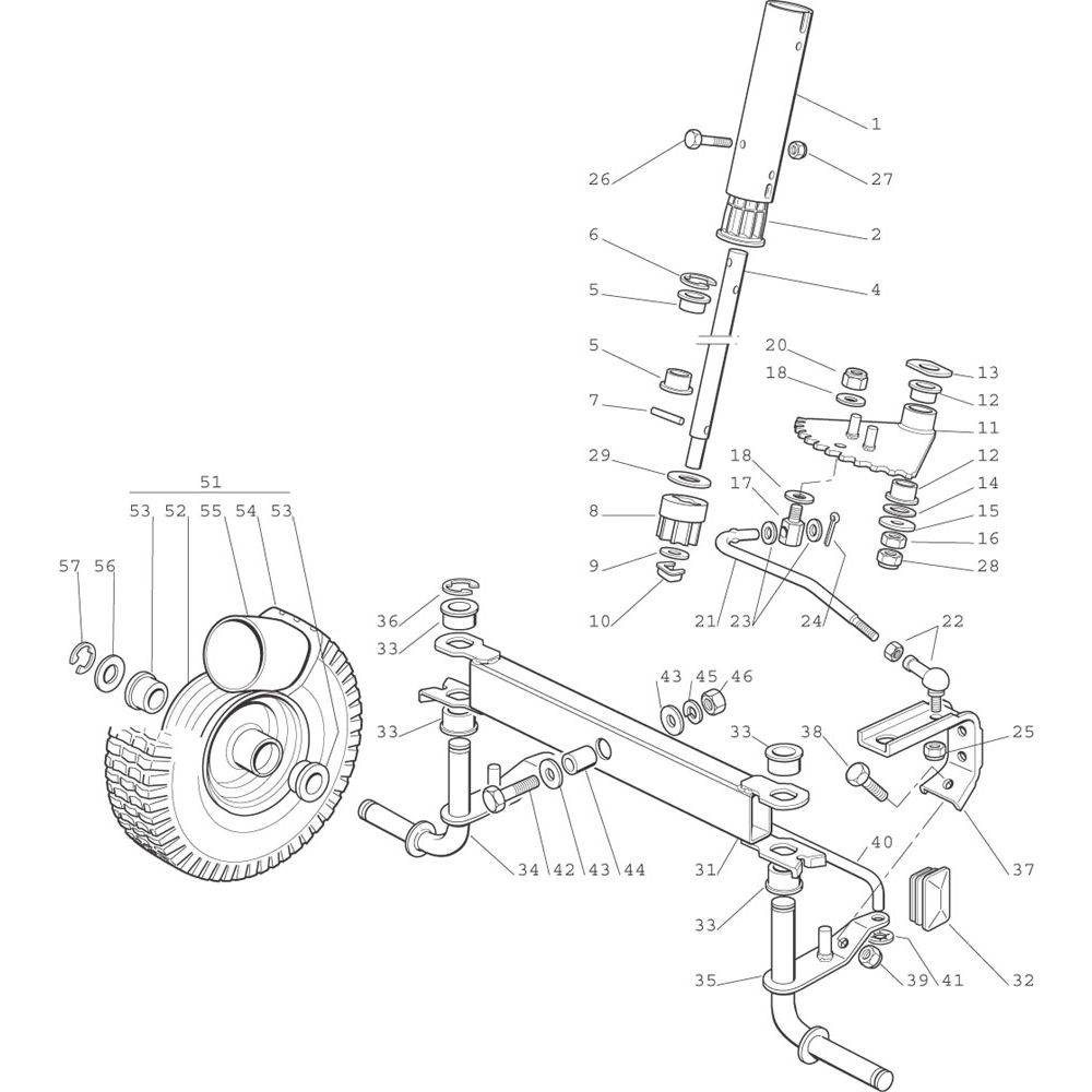 Tandheugel voor Castelgarden EL63 - EL63M - XE70 - XE75VD - XE80VD, Stiga Ride On - Combi 3072H, Zitmaaiers met een Maaibreedte van 63 Cm, Opvang en Mulch, Mountfield, Castel Garden, Tand Heugel voor de Stuurinrichting