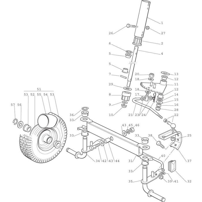 Wielas - Fusee Links voor Castelgarden EL63 - EL63M - XE70 - XE75VD - XE80VD, Stiga Ride On - Combi 3072H, Zitmaaiers met een Maaibreedte van 63 Cm, Opvang en Mulch, Linker Wiel As, Castel Garden, Mountfield