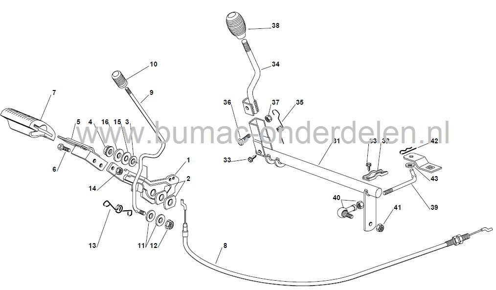 Knop voor CastelGarden - Stiga - Mountfield - Alpina en Honda Zitmaaiers, Knoppen en Hendels voor Zitmaaiers - Frontmaaiers - Tuintrekkers
