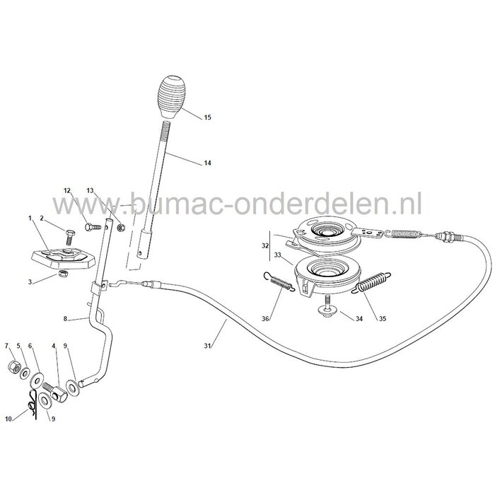 Mechanische Mes Koppeling voor Zitmaaiers van CastelGarden en Stiga