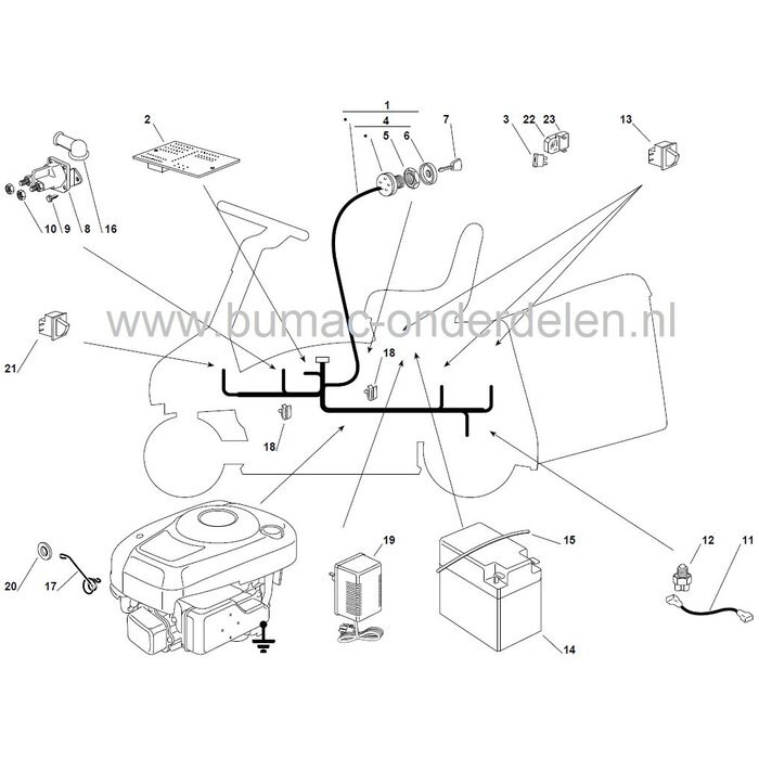 Veiligheidsschakelaar voor het Starten van de Zitmaaier, Castelgarden EL63 - EL63M - XE70 - XE75VD - XE80VD, Stiga Ride On - Combi 3072H, Zitmaaiers, Micro Schakelaar