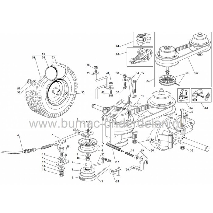 V snaar voor Aandrijving van Maaidek Maaimes bij Zitmaaiers met Maaibreedte van 63 Cm, Opvang en Mulch, Mountfield 725V - 725VH - 725VM - R25V - 2500SV, Castelgarden, Stiga