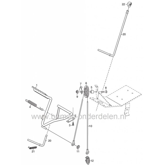 Maaidek Lift Kabel Voor Stiga - CastelGarden en Mountfield Frontmaaier