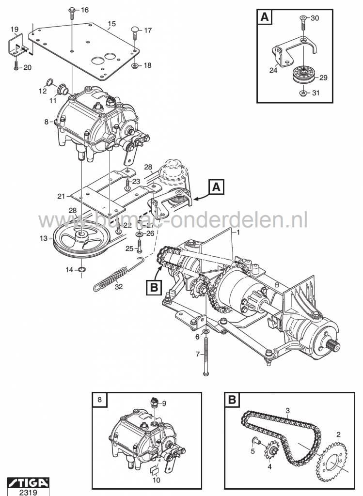 Veer voor V snaar Poelie Stiga Primo, Castelgarden X1, Mountfield 1125M, Frontmaaiers met een Maaibreedte van 78 Cm, Mulch, Pouly, Poely, Poulie, Castel Garden
