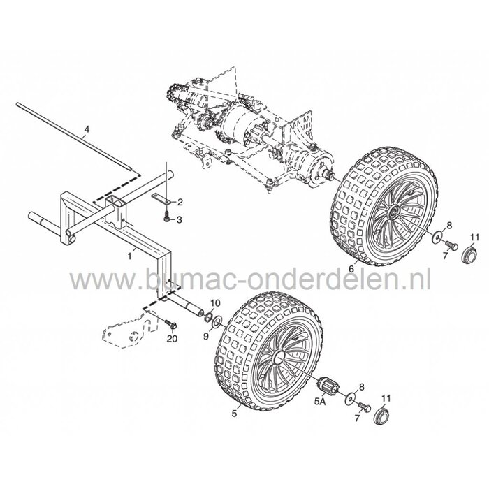 Lagerbus voor Wielen van Stiga Primo, Castelgarden X1, Mountfield 1125M, Frontmaaiers met een Maaibreedte van 78 Cm, Mulch, Wiellagers, Lager Bus, Wiel Lager, Castel Garden