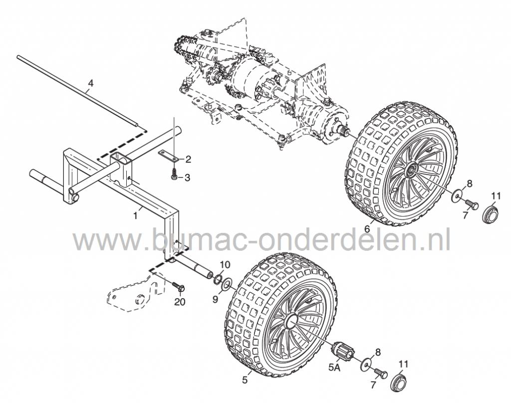 Lagerbus voor Wielen van Stiga Primo, Castelgarden X1, Mountfield 1125M, Frontmaaiers met een Maaibreedte van 78 Cm, Mulch, Wiellagers, Lager Bus, Wiel Lager, Castel Garden