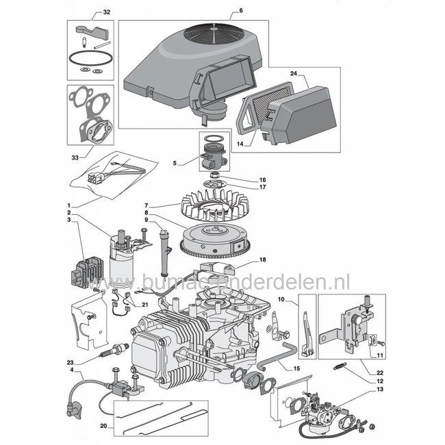 Carburateur choke reparatie set Dellorto SHA