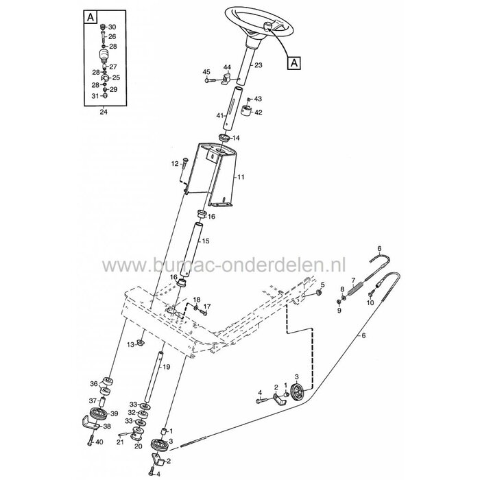 Bus voor de Steunwielen of Stuurstang van Stiga Villa en Park, Castelgarden, Mountfield, Afstandsbus voor Stuurinrichting, Castel Garden, Frontmaaiers, Zitmaaiers, Tuintrekkers
