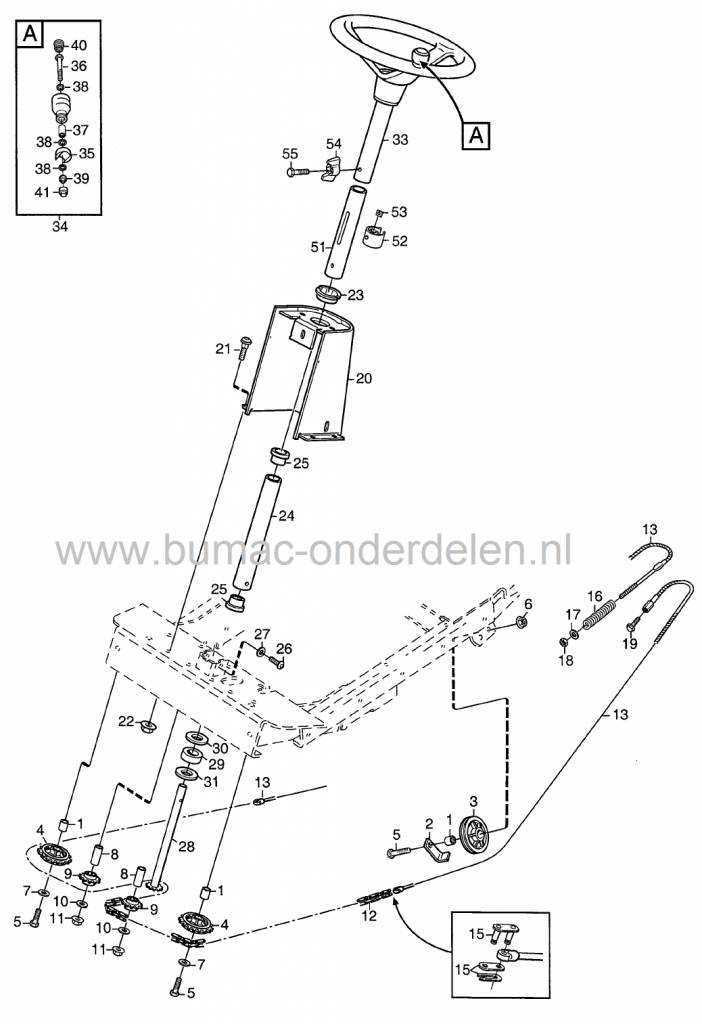 Stuurketting 75 Schakels voor Stiga Villa en Park Frontmaaiers, Castelgarden, Mountfield, Ketting voor de Stuurinrichting, Castel Garden