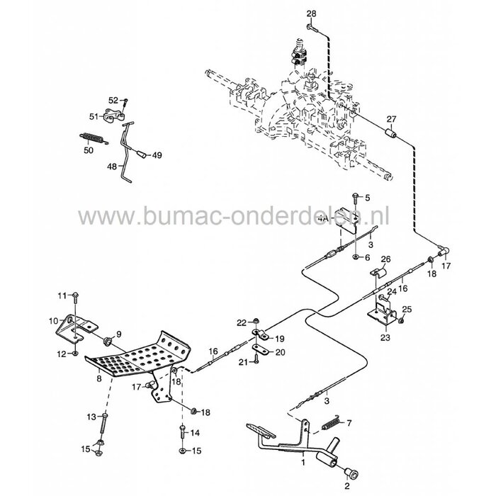 Remkabel - Koppelingskabel voor Stiga Park Compact - Park President - Park Royal, Frontmaaiers, Castelgarden, Mountfield, Zitmaaiers, Tuintrekkers, Koppeling, Rem, Kabel, Castel Garden, onderdeel