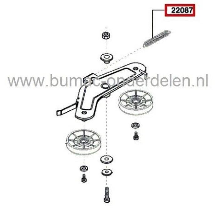 Veer voor Spanpoelie Alko, Brill, Solo Zitmaaier - Frontmaaier - Tuintrekker, T13-85HD - T13-92 LUX - Comfort T1000