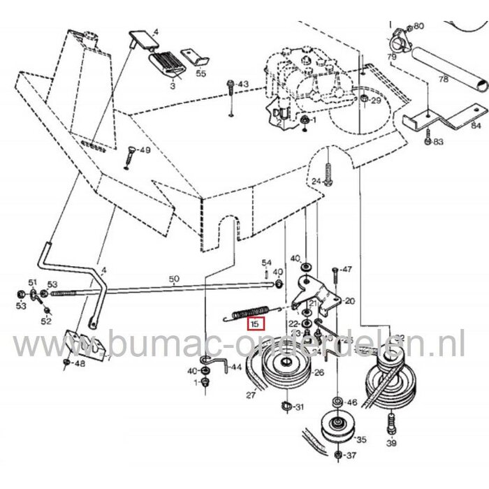 Veer voor Rem Mechanisme van Stiga Villa 8 Frontmaaier onderdeel